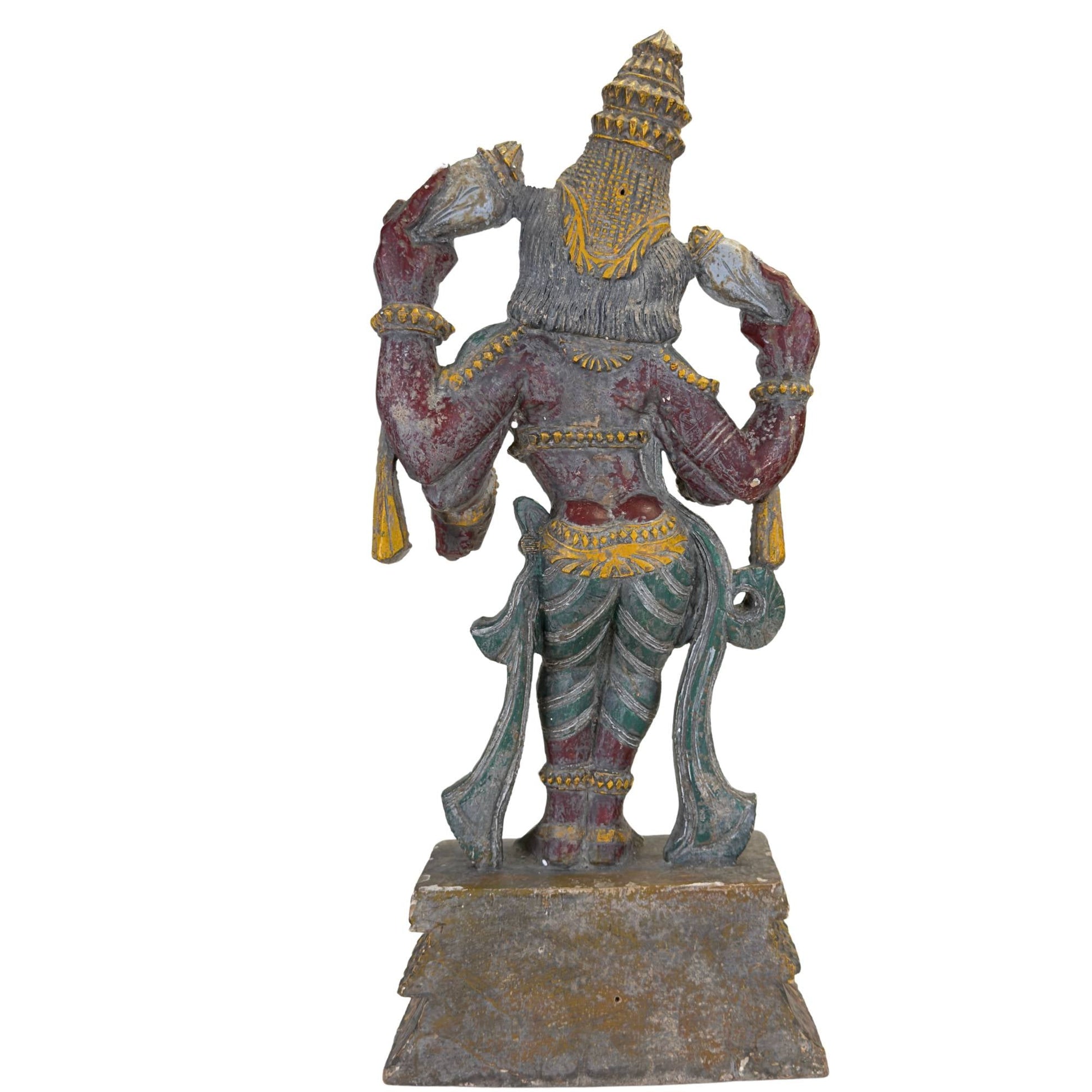 Antiek Indiaas tempelbeeld van Vishnu met authentieke patina