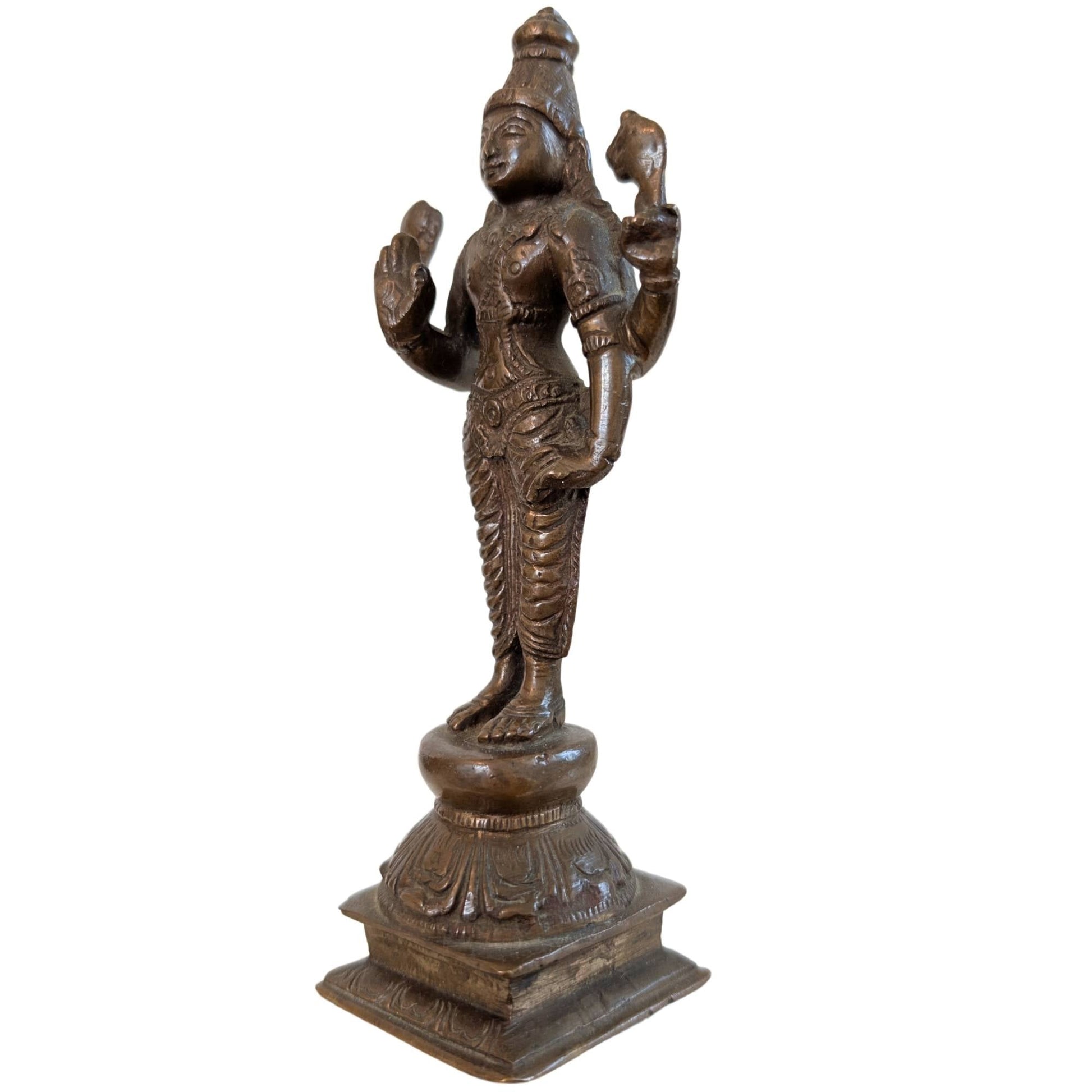 Authentieke Indiase antiquiteiten: Vishnu brons uit 1920.