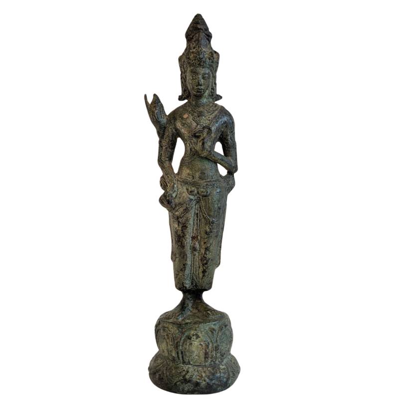 Lotus base beneath the Indonesian bronze Avalokiteshvara