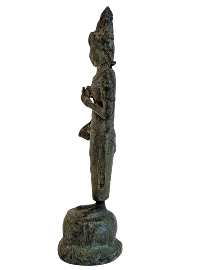 Natural aged patina on the Indonesian bronze surface