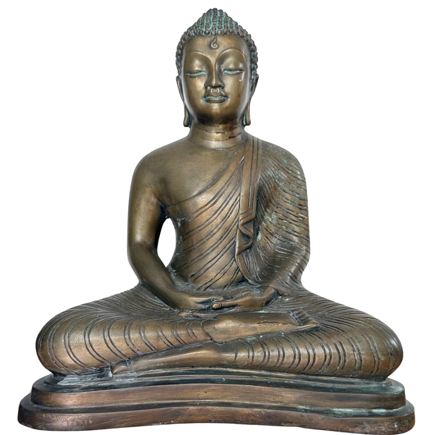 Antieke bronzen Boeddha in Dhyana Mudra voor innerlijke stilte en focus