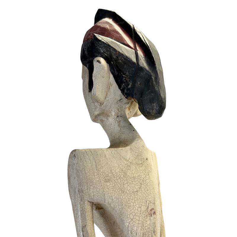 Investeringskwaliteit Indonesische antiquiteiten: paar 100 cm beelden.