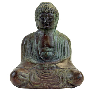 Japanese Meditation Buddha in Bronze with Verdigris – Early 20th Century