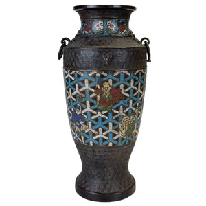 Antieke Japanse Meiji Cloisonné Vaas – De Acht Onsterfelijken – ca. 1910 – 1,8 kg