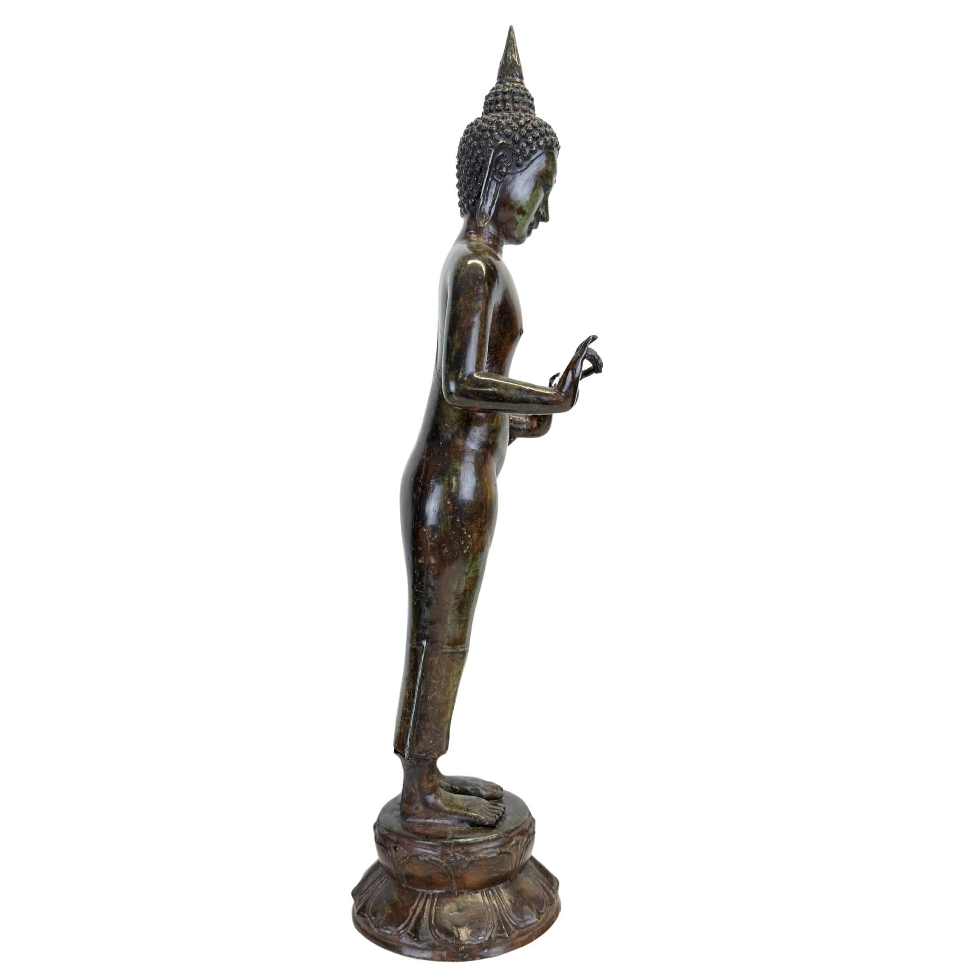 Detailopname van de iconografische Double Vitarka Mudra handhouding.