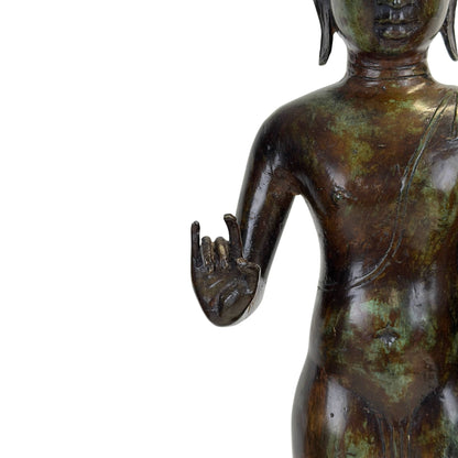 Close detail of the double teaching gesture on the Javanese Majapahit-revival Buddha