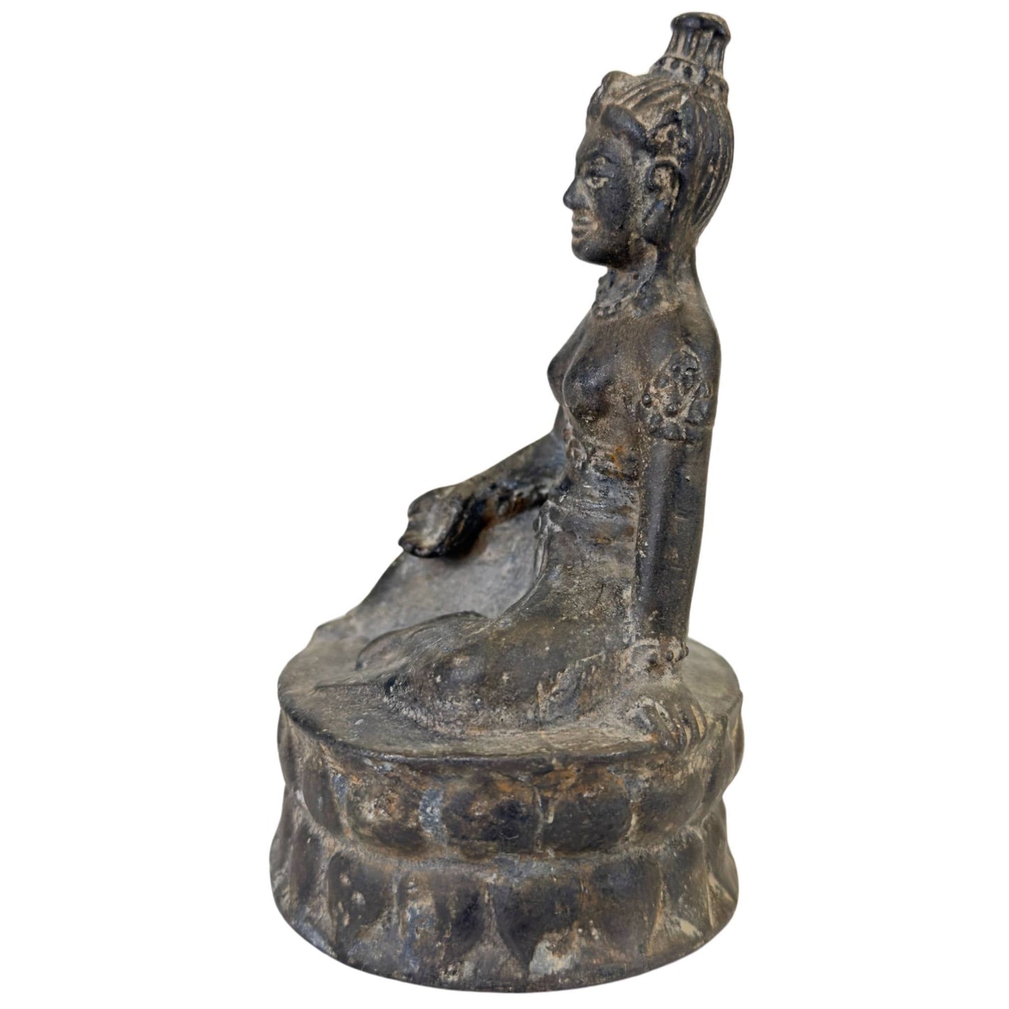 lotus basis bronzen beeld khmer stijl boeddhistische kunst