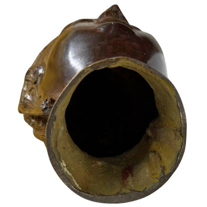 Khmer-Style Buddha Head – Bronze, 20 cm – close view of the upper section