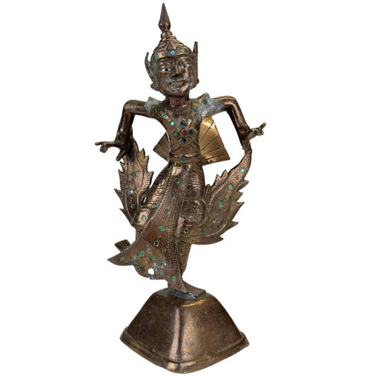 Hoofdfoto van de 19e-eeuwse vuurvergulde Kinnara, Thailand.