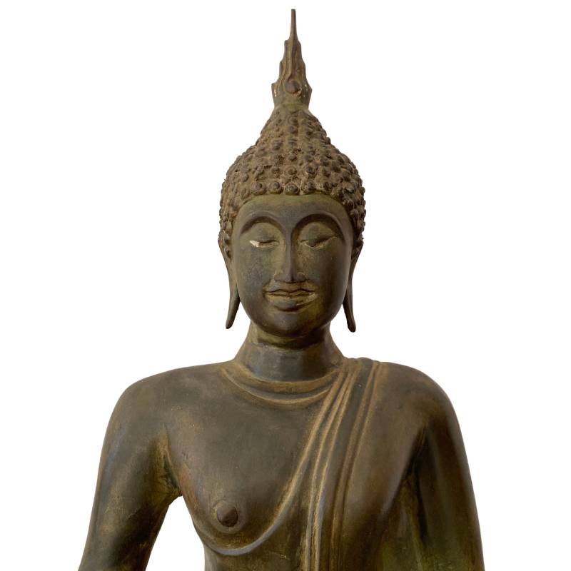 Large Antique Thai Bronze Seated Buddha – c. 1500–1650 – underside and base view