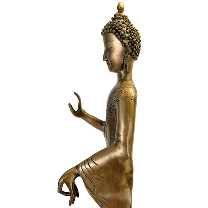 Large Himalayan-Style Standing Buddha – Bronze, ca. 1950–1980 – casting and construction detail
