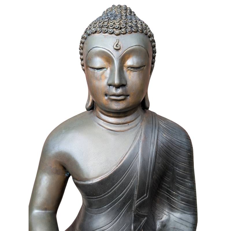 Dhyana Mudra of the large Thai gilt bronze Buddha
