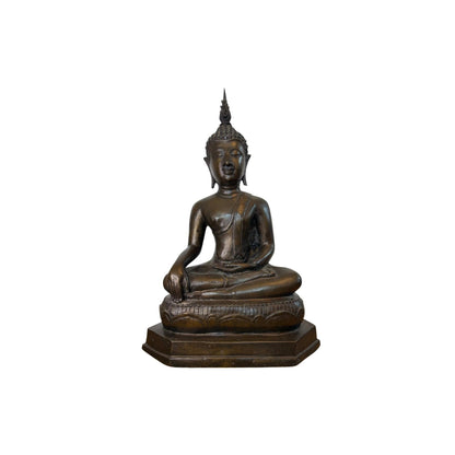 Large Thai Rattanakosin Buddha – Bronze, 55.5 cm – front view
