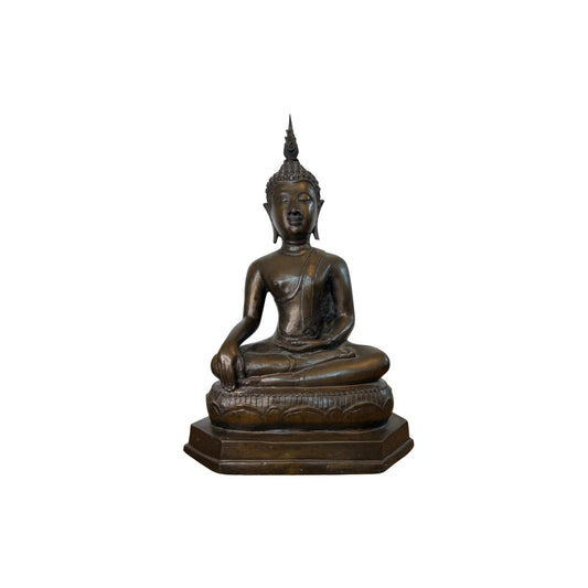 Large Thai Rattanakosin Buddha – Bronze, 55.5 cm – front view