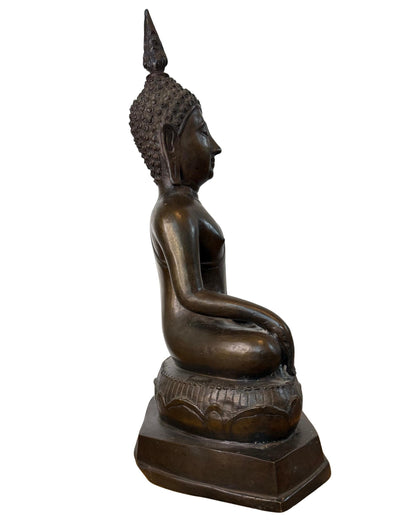Large Thai Rattanakosin Buddha – Bronze, 55.5 cm – left-side view