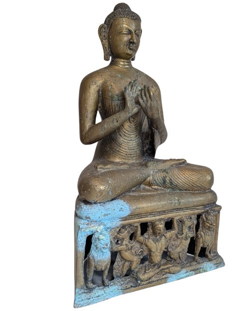 Seated Mandalay-style bronze Buddha from Myanmar