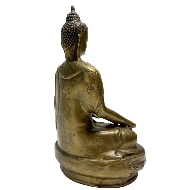 Rear angle showing Shou medallions on the Buddha's robe