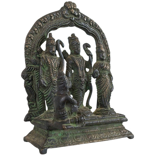 Detail van Lord Rama Sita en Lakshmana in handgegoten brons