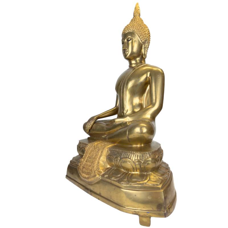 Gedetailleerde lotustroon van een Thais altaarbeeld, Rama V periode.