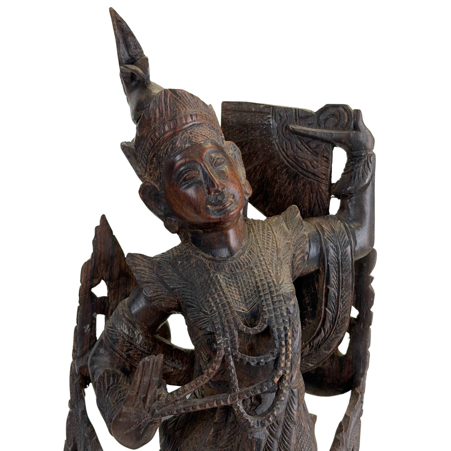 Handgesneden houten Kinnari in Mandalay-stijl