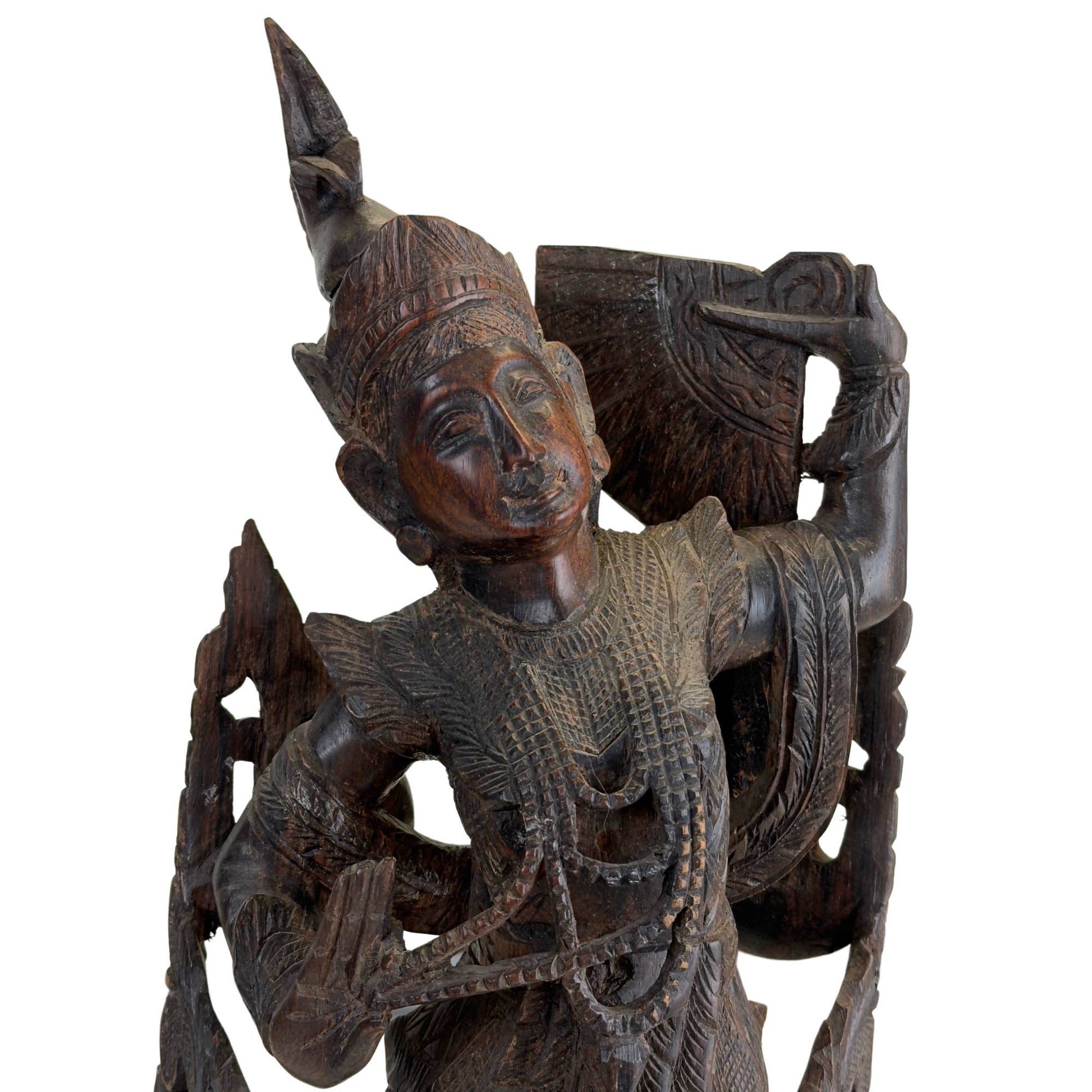 Handgesneden houten Kinnari in Mandalay-stijl