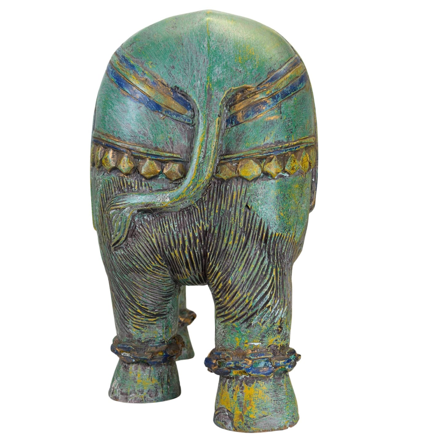 Massief houten olifant als symbool van geluk en voorspoed