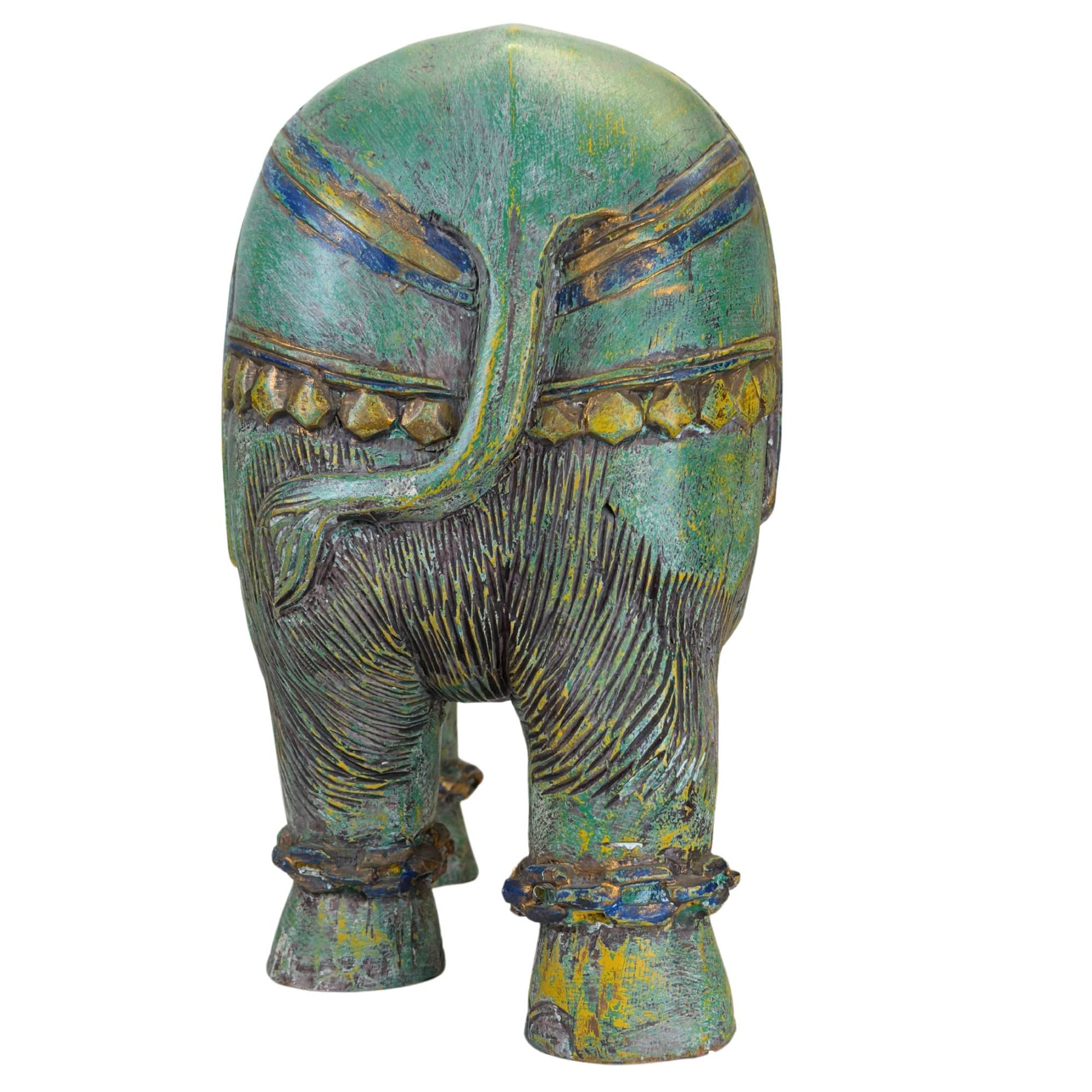 Massief houten olifant als symbool van geluk en voorspoed