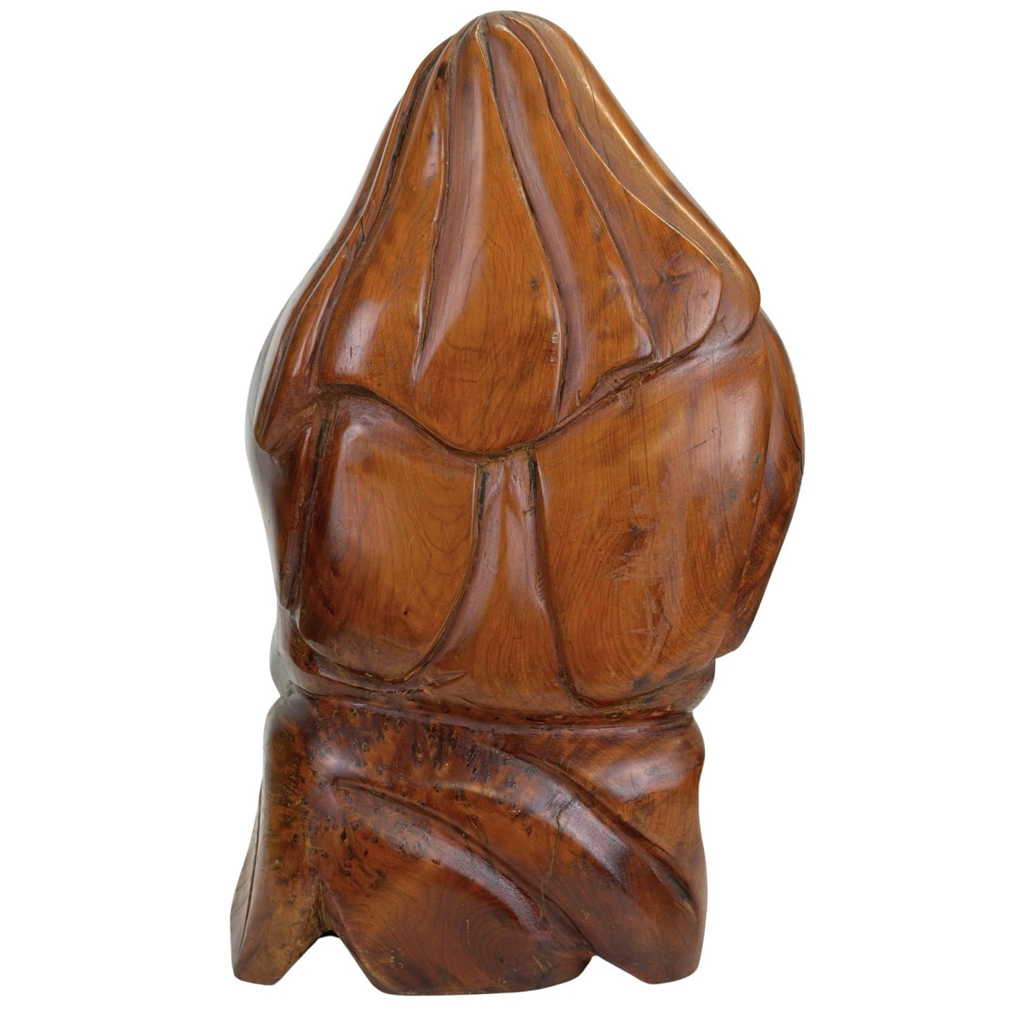 Massief gesneden Madonna sculptuur uit zwaar tropisch hardhout