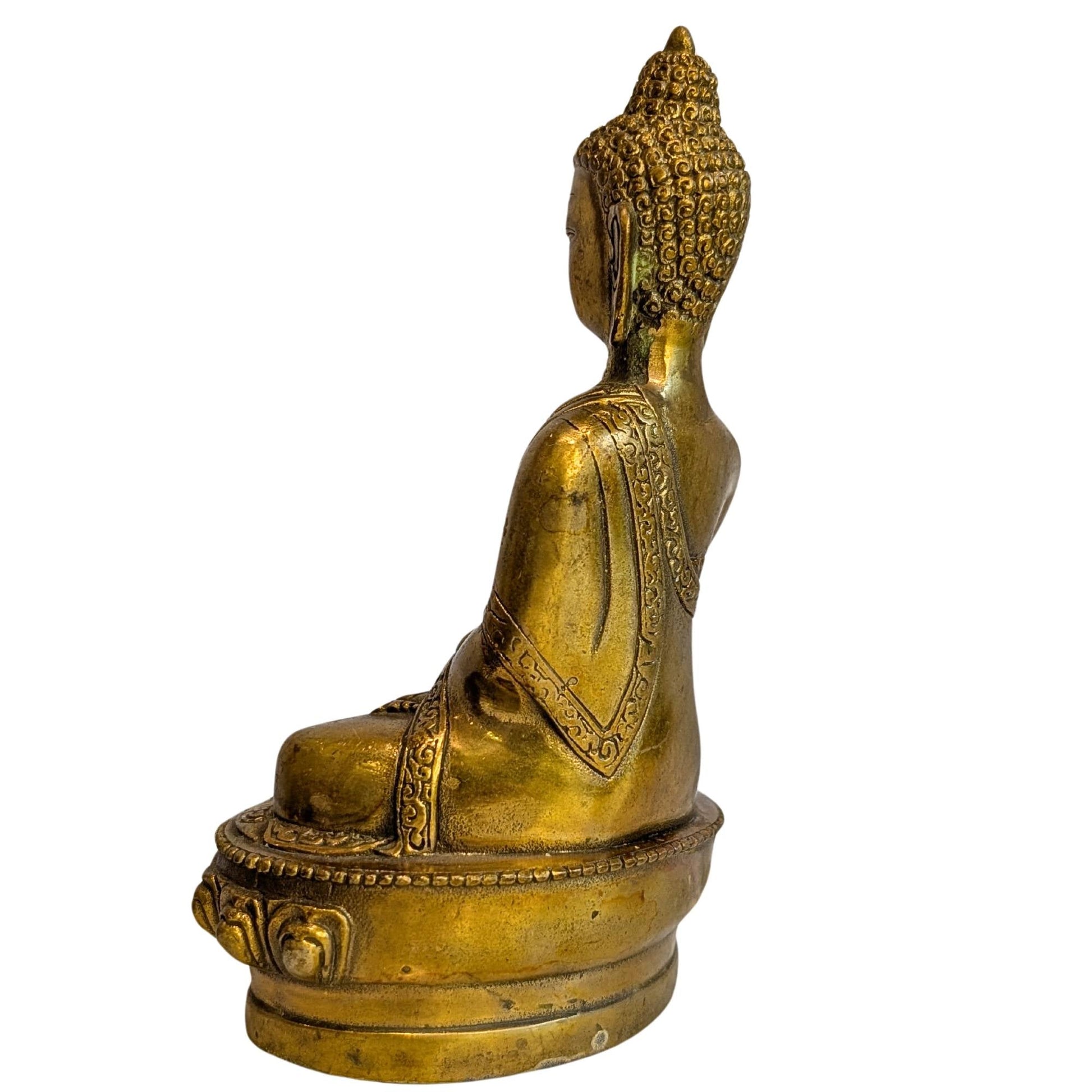 Medicijn Boeddha brons met warme patina Boeddhistisch verzamelobject