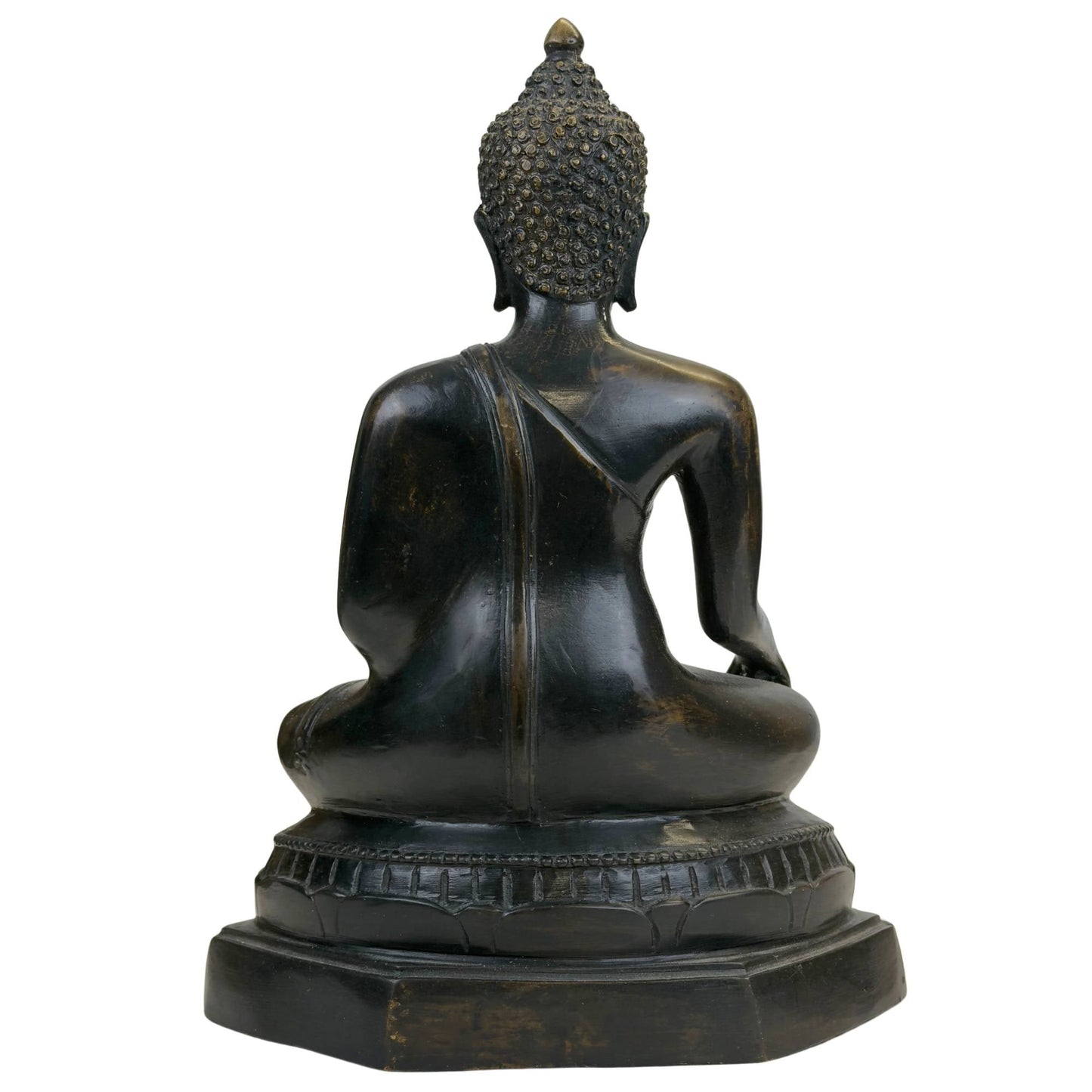 Meditatie Boeddha met diepe donkere bronzen patina