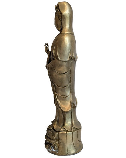 Underside of the bronze Guanyin lotus base
