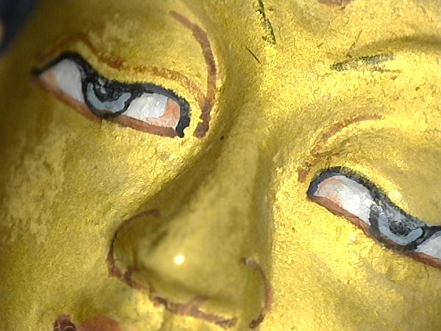 Green Tara bronze with aged surface and detailed ornaments