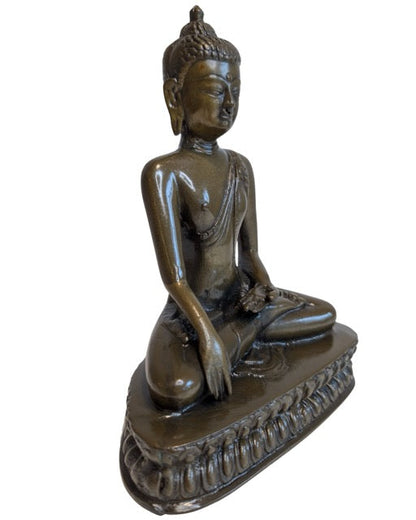 Lotus base of the Nepalese bronze meditation Buddha