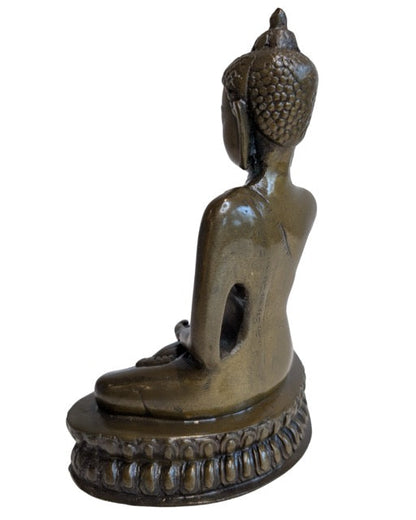 Hollow underside of the Nepalese bronze Buddha base