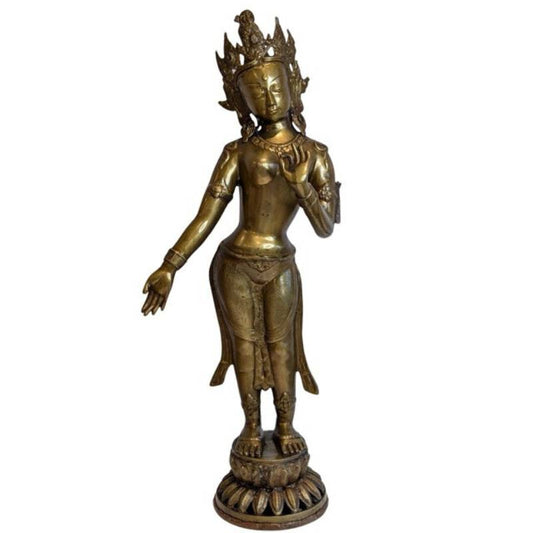 Base of the large mid-20th-century Nepalese standing Tara