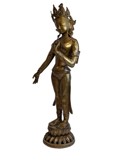 Hand gestures of the standing gilt brass Tara