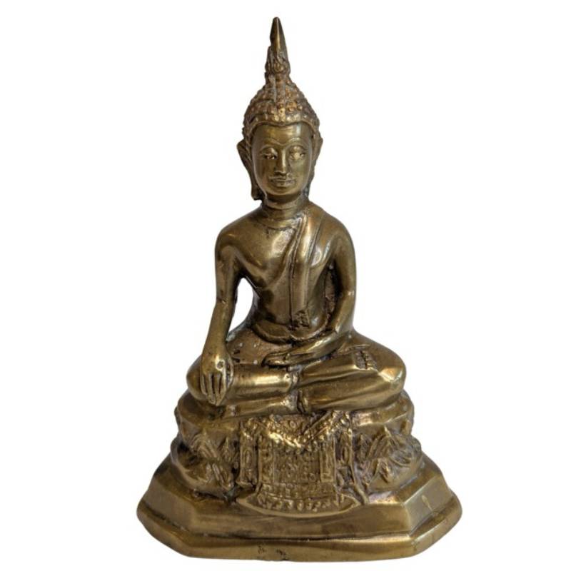 Mid-20th-century Thai gilt bronze Buddha in Bhumisparsha Mudra