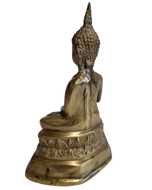 Seated bronze Buddha from Thailand, H 16.5 cm