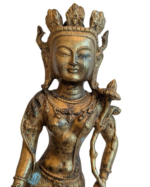 Mid-20th-century Tibetan bronze Avalokiteshvara standing figure
