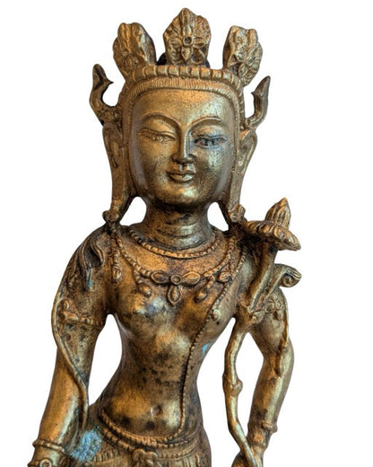 Mid-20th-century Tibetan bronze Avalokiteshvara standing figure