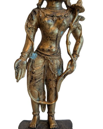 Natural aged patina on the Tibetan Avalokiteshvara