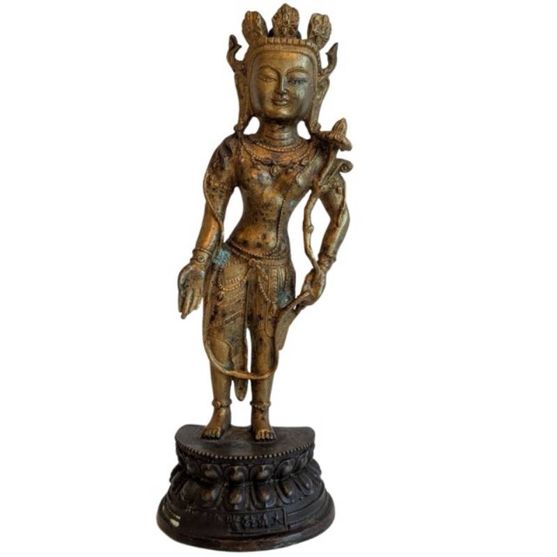 Bronze Avalokiteshvara with Varada Mudra and lotus
