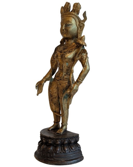 Mid-20th-century Tibetan bronze Chenrezig figure