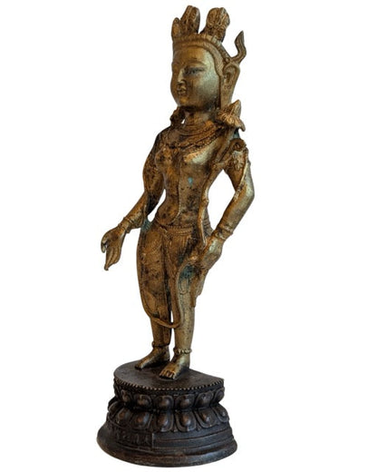 Mid-20th-century Tibetan bronze Chenrezig figure