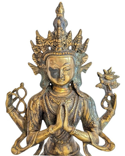 Four-armed Avalokiteshvara in the Himalayan Buddhist tradition
