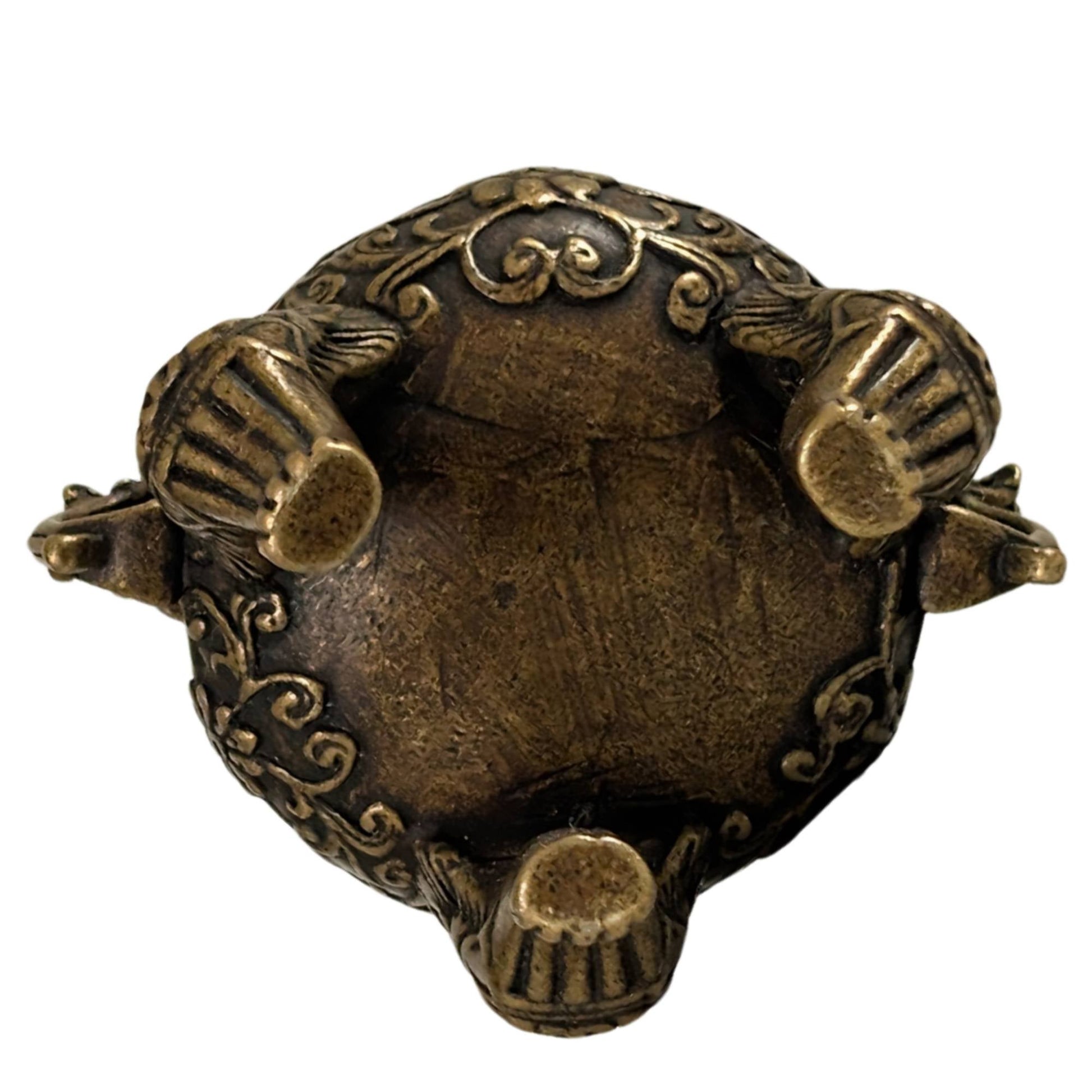 Klein formaat Chinese censer van gegoten brons met drakenkop als rookafvoer.