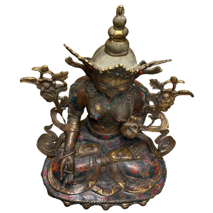 Monumental White Tara – Gilt Bronze & Cloisonné, 80 cm – reverse surface detail