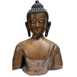 Monumentale Nepalese Boeddha buste in brons – Newar traditie Patan – lot 415