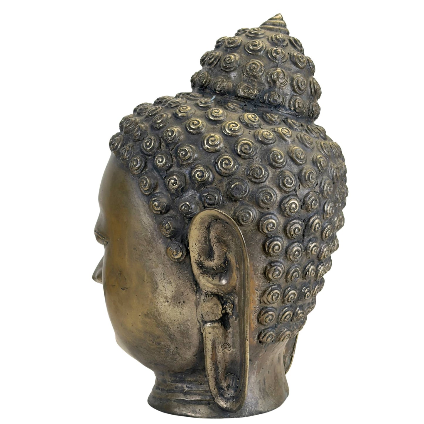 Bronzen Boeddha hoofd geïnspireerd op Shan kunst uit Myanmar