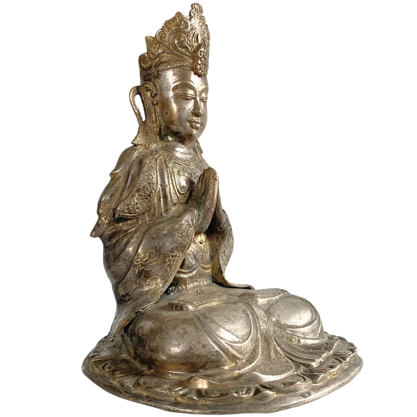 Boeddha-beeld in Namaskara Mudra (gebedshouding), uitgevoerd in massief brons.